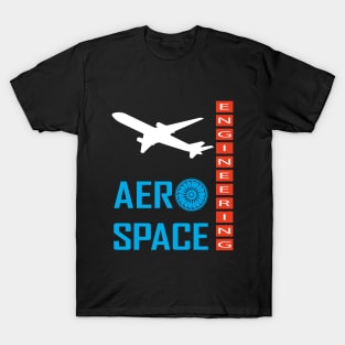 Aerospace engineering, aircraft engineer text, airplane picture T-Shirt